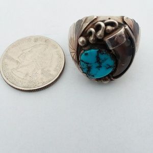 Silver, turquoise, jasper stones ring